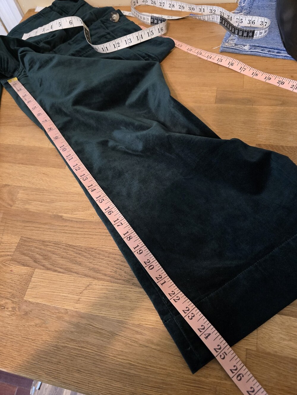 Maeve The Colette Green Velvet Wide Leg Pants Size 29 High Rise Anthropologie - Picture 13 of 15